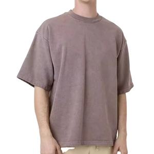 Custom <b>Neutral</b> High Quality 100% Cotton Knitted Short Sleeve Oversized Drop-shoulder Fitness Sport T-shirt Screen <b>Printed</b> Men's - Product Image 3