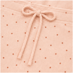 Custom Soft Peach Polka Dot Womens Feminine Relaxed Fit Drawstring Lounge <b>Shorts</b> Fine Rib-Knit <b>Jersey</b> - Product Image 5