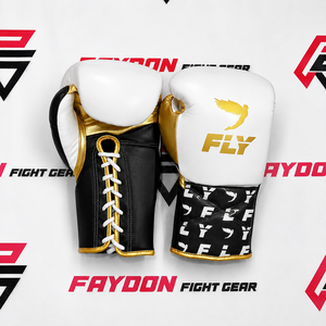 Guantes de Boxeo Personalizados Hechos a Mano de Cuero Vacuno Genuino Marrón y Blanco al por Mayor - Product Image 2
