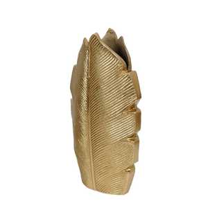 Vase en laiton classique en forme de plume dorée, hauteur 29 cm, décoration de table faite à la main, style bohème - Product Image 2