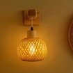 Handwoven Bamboo <b>Wall</b> Lamp Boho Rattan <b>Sconce</b> Natural Woven <b>Wall</b> <b>Light</b> Home Decor Supplier Manufacturer - Product Image 2