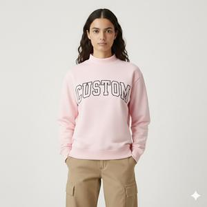 Sweat-shirt à col montant en maille éponge respirante, polyester/coton, couleur unie, qualité professionnelle, décontracté, automne - Product Image 2