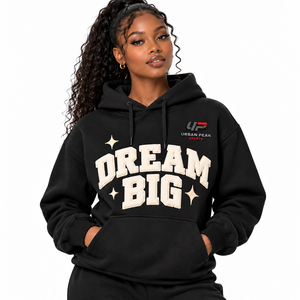 Hoodie pour femme inspiré du streetwear avec impression en relief et graphismes géométriques dimensionnels, intérieur confortable et détails avant-gardistes - Product Image 1