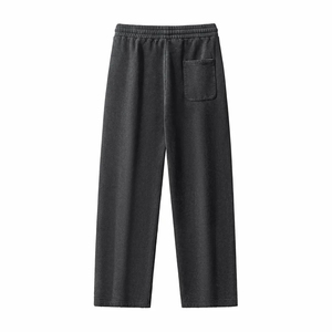 Pantalon de survêtement unisexe à taille élastique et cordon de serrage, coupe droite ample, style streetwear, logo personnalisé, fournisseur OEM ODM - Product Image 4