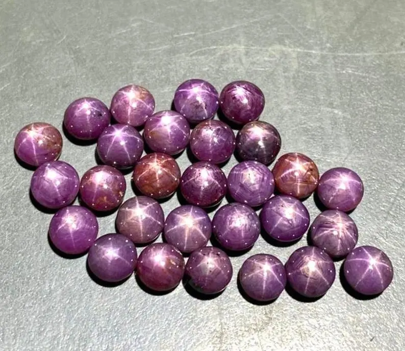 Natural Stone Ruby Star cabochon Round shape plain Pair loose gemstone rubies making jewelry wholesale price per carat