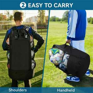 Sac à dos de sport grande capacité pour le basketball, le volley-ball, le football, l'entraînement de football, sac à cordon multi-sports pour équipement - Product Image 3