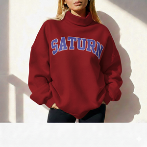 Sudadera clásica de cuello alto para mujer, manga larga, estilo casual urbano - Product Image 1