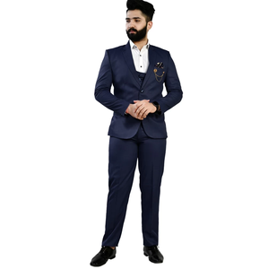 Trajes de Negocios para Hombre, Conjuntos de 2 y 3 Piezas, Transpirables, Antiarrugas, Cuello Mao, Tallas Grandes, Trajes de Novio para Boda, Venta al Por Mayor OEM 100% - Product Image 4