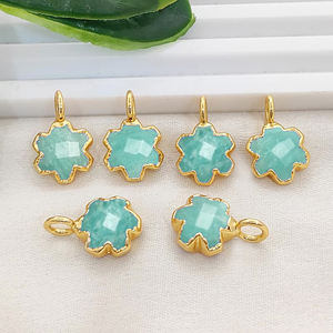 จี้รูปดาวอะเมโซไนต์ชุบไฟฟ้าขนาด 10 มม. จี้รูปดาวทรงหยดน้ำชุบทองแดงสำหรับทำเครื่องประดับ จี้อะเมโซไนต์ทำมือ - Product Image 1