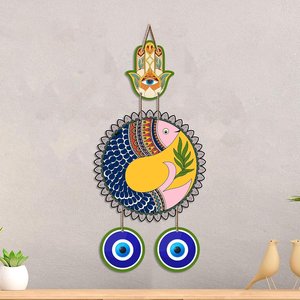 <b>Yin</b> <b>Yang</b> Fish Evil Eye Wall Hanging Nazar Protection Feng Shui Home Decor <b>Art</b> - Product Image 1