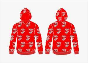 Sudadera con capucha unisex TAHAD 2026 personalizada, de felpa gruesa lavada estilo vintage, con cremallera, color rojo intenso y pedrería. - Product Image 1