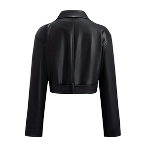 Custom Wholesale Women's Genuine Leather <b>Jacket</b> OEM ODM Real <b>Sheepskin</b> Biker Motorcycle Women <b>Jacket</b> Manufacturer Supplier - Product Image 2