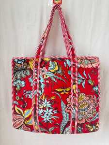 Manufacturer Offer Sea Green Pink Floral Cotton Kantha Quilted Storage Tote <b>Bag</b> Women Shoulder Travel Carrying Handbag Striped S - Product Image 6