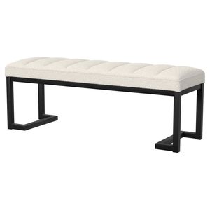 Banco Tapizado Mira Vanilla Boucle con Diseño Tufted, Taburete y Otomana - Product Image 3