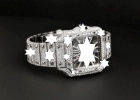 Nouvelle Montre Unisexe de Luxe Faite à la Main en Acier Inoxydable, Boîtier Carré Mécanique, Fermoir à Bouton-Poussoir, Diamant Moissanite, Iced Bust