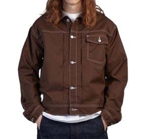 Veste de travail décontractée respirante à col rabattu, personnalisable, en toile de coton épaisse, pour hommes et femmes - Product Image 1