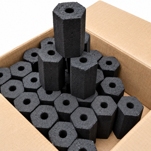 Briquettes de charbon de bois hexagonales en coque de noix de coco Cocotronics Energy, 75 % de carbone fixe, 5100-7500 Kcal/kg, 10-25 % de cendres, combustion longue durée - Product Image 3