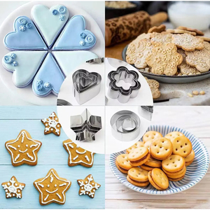 Stainless Steel <b>Cookie</b> Cutters Set 20Piece Biscuit Mold Pastry Cutter Heart Star Round Flower Square Baking Tool In Lowest Price - Product Image 5