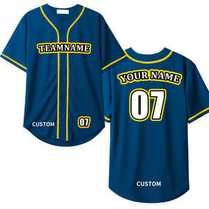 Maillot de baseball personnalisé pour hommes avec numéros d'équipe sublimés, manches trois quarts, uniforme d'équipe adulte, fabricant de vêtements de sport OEM - Product Image 2