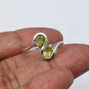 Natural Peridot Gemstone <b>Ring</b> 925 Sterling Silver Handmade Filigree <b>Statement</b> <b>Ring</b> for Women - Product Image 4