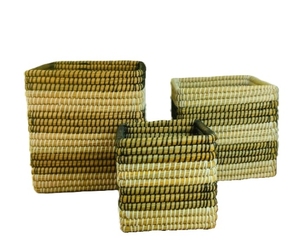 Handicraft Kaisagrass Storage <b>Basket</b> High Quality 100% Natural Eco-Friendly <b>Basket</b> For Home Decor Custom Logo - Product Image 1