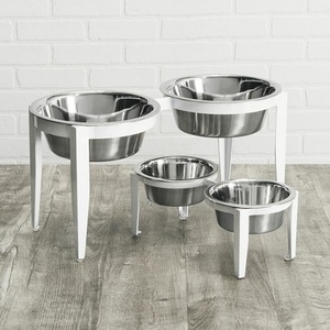 Stainless Steel Double <b>Dog</b> <b>Bowl</b> <b>Raised</b> Pet Feeding <b>Bowls</b> Waterproof Food and Water Dish for Indoor Outdoor Use Customised Size - Product Image 5