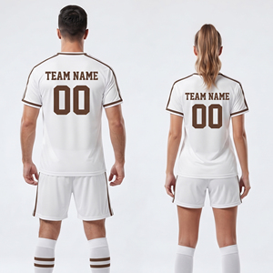 Ensemble de maillots et shorts de football 100 % polyester pour équipe sportive, avec nom et numéro, unisexe - Product Image 2