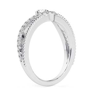 แหวนเพชรทรงกลมเพาะเลี้ยงในห้องปฏิบัติการ ทองคำสีกุหลาบ ดีไซน์น่ารักไม่ซ้ำใคร สำหรับผู้หญิง เหมาะสำหรับวันครบรอบ - Product Image 3