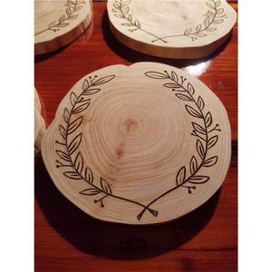 Sous-verres en bois naturel avec citations personnalisées, dessous de verre carrés en bois, support rustique pour boissons, accessoire de bar, décoration de table - Product Image 4