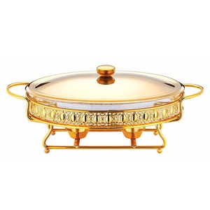 Réchaud de buffet en acier inoxydable avec bac à eau et couvercle pour hôtels, restaurants, traiteurs, buffets et banquets - Product Image 1