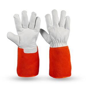 Gants de soudage TIG en cuir de chèvre et croûte de cuir de vache, doux et confortables, résistants à l'abrasion, pour la lutte contre les incendies et la construction - Product Image 6
