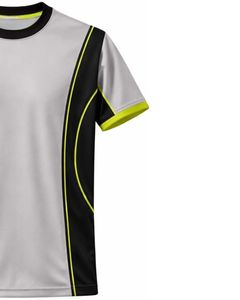 Ensemble de vêtements de sport pour hommes, gris, noir, jaune néon, t-shirt et short, respirant, séchage rapide, tenue de sport, course à pied, entraînement, vêtements de sport - Product Image 5