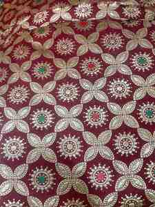 Tissu jacquard brodé léger Zari, 44 pouces, 115 GSM, pour vêtements de mariée, textiles de maison, vêtements ethniques et mode - Product Image 2