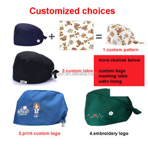 Ciao cappellini con fodera in raso con stampa a cartoni animati da donna foderati in raso cappelli da infermiera con stampa stampa a coda di cavallo - Product Image 6