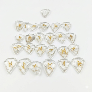 High quality clear <b>crystal</b> arrowhead rune <b>set</b> <b>Crystal</b> Rune Wicca Energy natural stone for Divination and Intuition Meditation - Product Image 3