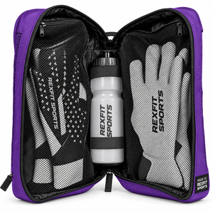 Bolsa de equipo personalizada para portero con bolsillos de malla con cremallera y almacenamiento para guantes, ideal para entrenamiento de fútbol y viajes de equipo, con asa resistente. - Product Image 2