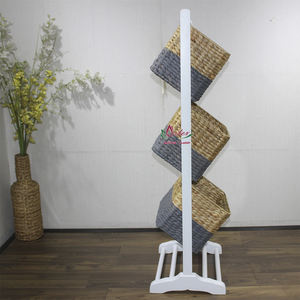 Productos Artesanales de la Fábrica Artex Dong Thap en Vietnam, Estante de Almacenamiento Hecho a Mano con Jacinto de Agua y Hierba Marina, Modelo HG0202C-1WH - Product Image 2