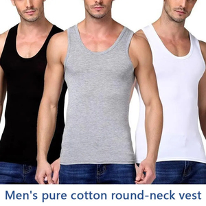 Camiseta sin Mangas para Hombre, Estilo Clásico, Hecha en Pakistán, de Alta Calidad, Transpirable, Cuello en V, Informal, de Poliéster y Algodón, Venta al Por Mayor - Product Image 4