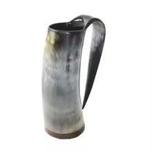 Taza Artesanal Rehman Craft de Cuerno de Búfalo Ecológica con Forma Natural Pulida Estilo Rústico para Cerveza, Cerveza Artesanal y Miel con Asa para el Hogar y Fiestas - Product Image 5