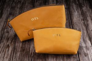 Genuine Leather High Quality Leather Portable Travel Size <b>Make</b> <b>up</b> <b>Bags</b> Custom Logo Printing Cosmetic <b>Bag</b> for Girls LWCB-0005 - Product Image 6