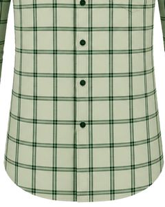 Camisa de Franela de Algodón a Cuadros Verde Salvia para Hombre, Manga Larga, con Botones, Estilo Casual y Formal, para Oficina, Personalizable - Product Image 6
