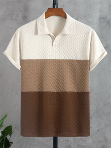 Chemise Homme Color Block Transparente en Tissu Tricoté Respirant à Manches Courtes Légèrement Extensible pour l'Été Lavage à la Main Service OEM - Product Image 4