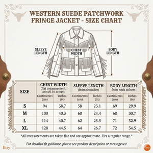 Premium Patchwork Fringe <b>Suede</b> Leather <b>Jacket</b> - Bohemian Western Style - Product Image 6