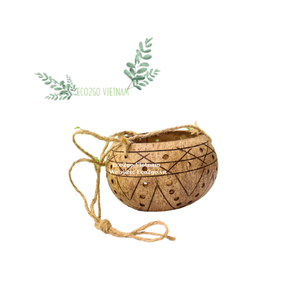 Natural Coconut Shell Plant Pot - Eco-Friendly Coconut <b>Hanging</b> Flower Pot For Home And <b>Garden</b> Bulk Supply by Eco2Go Vietnam - Product Image 1