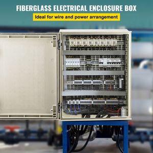 Scatola di giunzione a cerniera impermeabile NEMA 4X in fibra di vetro e acciaio 20x16x8 pollici per custodie di elettronica e strumentazione - Product Image 2