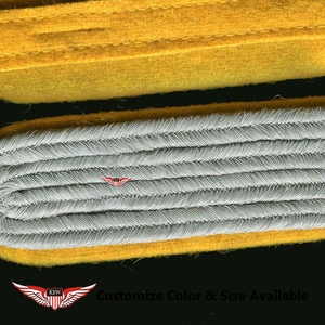 KEW Silver German <b>Braided</b> Yellow Back Epaulettes Mylar Thread Vintage Customizable Luxury Durable <b>Accessory</b> - Product Image 2