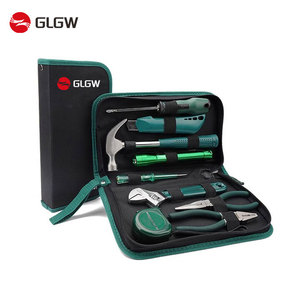 GLGW OEM 9pc Small Compact Multi-purpose Tool Kit Set Box Home Repair Tools Basic Hand Toolbox Hex Keys Pliers Screwdrivers - Product Image 1