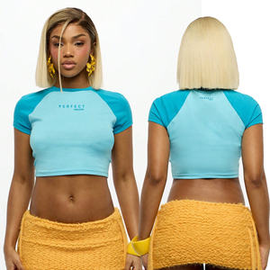 Camisetas BOXY de 2 colores para mujer, camisetas personalizadas 100% algodón 220-280GSM, camiseta de manga corta de primera calidad, camisetas casuales para mujer - Product Image 2