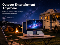 Hub de divertissement portable de 27 pouces, écran tactile Android 14, haut-parleurs doubles de 45 W, Wi-Fi Bluetooth, étui de transport pour le divertissement