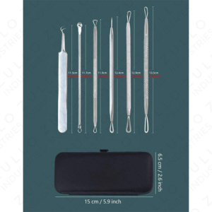 Premium 6 Piece Stainless Steel Acne Blackhead Extractor Kit with Custom Logo Professional Pore Cleaner Tools - Product Image 5